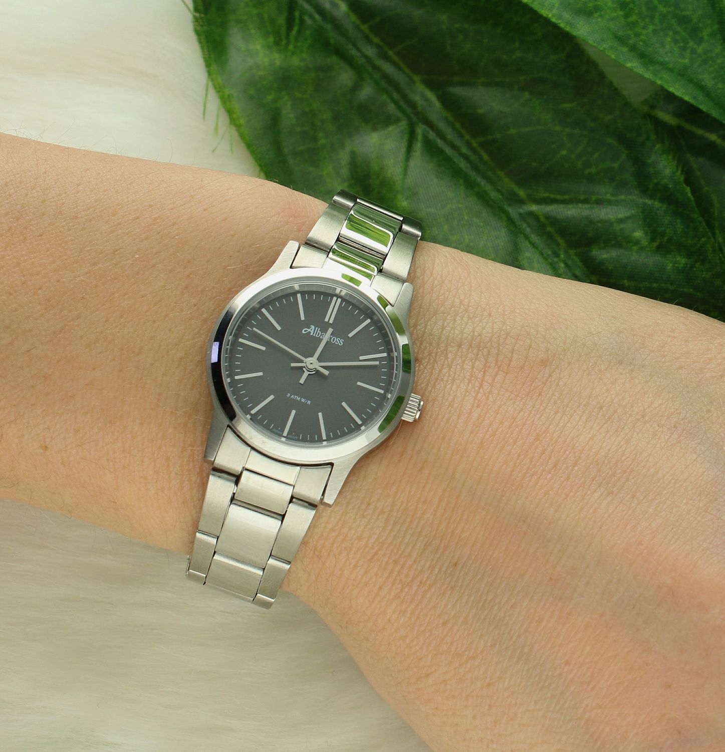 Zegarek damski na bransolecie Albatros stalowy ABBC25 grafit. Damski zegarek stalowy. Zegarek damski na bransolecie. Tani zegarek damski. Tani zegarek stalowy dla kobiety. Zegarek z ciemną tarcza na prezent dla kobiety.  ( (4).jpg